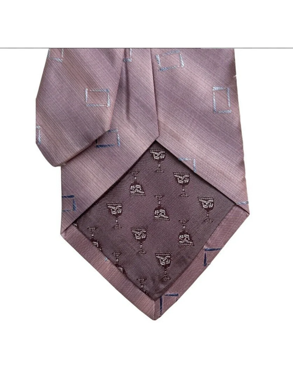 Dion 100% Italian Silk Tie Pink Geometric Pattern Handcrafted in Canada